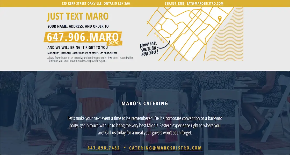 Maro's Bistro responsive design