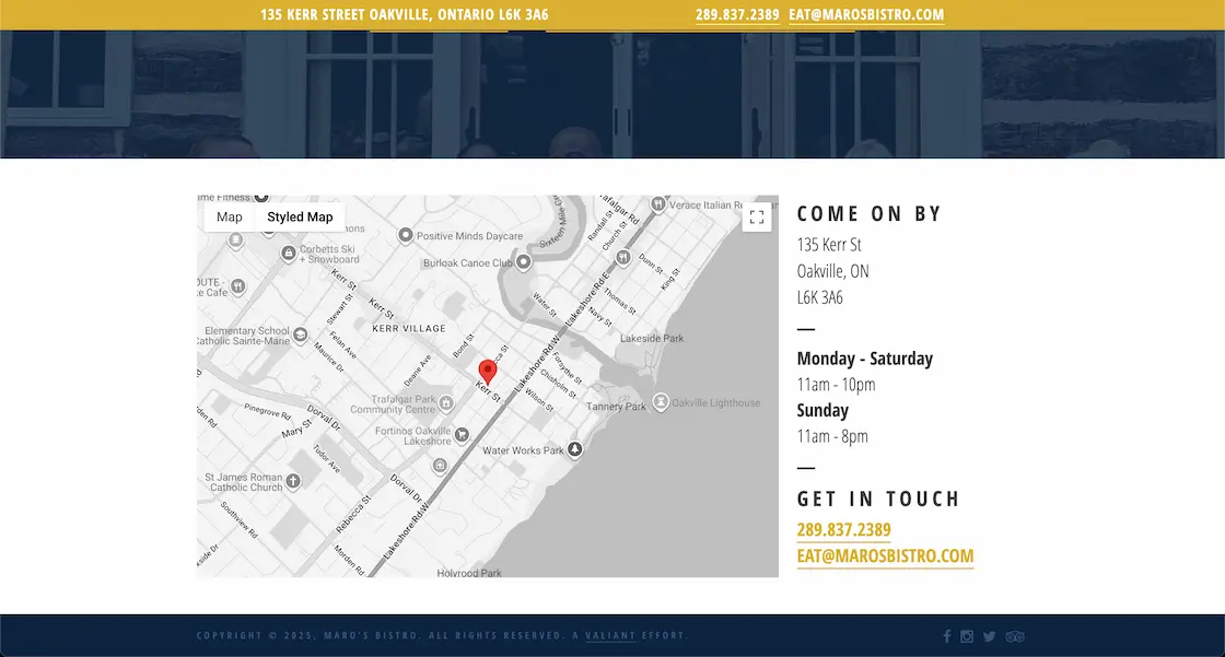 Maro's Bistro responsive design