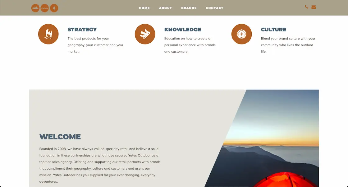 Yates Outdoor homepage